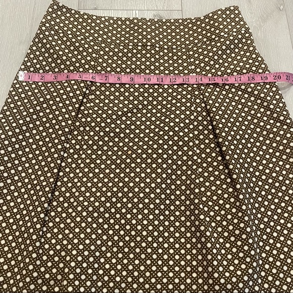 TALBOTS Lattice Trellis Print Box Pleat Skirt - Picture 6 of 12